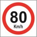  تابلوی "حداکثر سرعت 80 کیلومتر در ساعت"قطر 45 کارتن پلاست 
